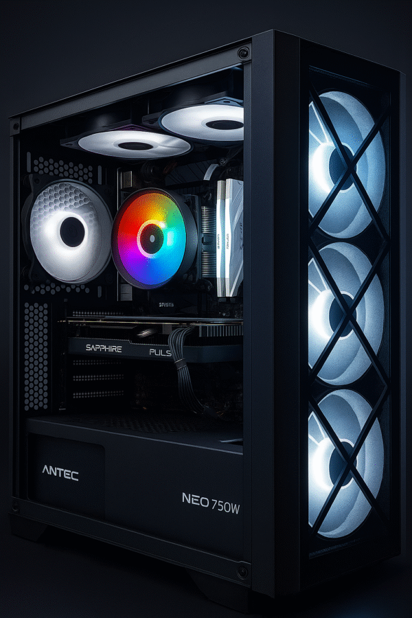 Intel i5-12400 High-Performance PC – 16GB DDR4, Dual SSD, ARGB Cabinet, 750W PSU