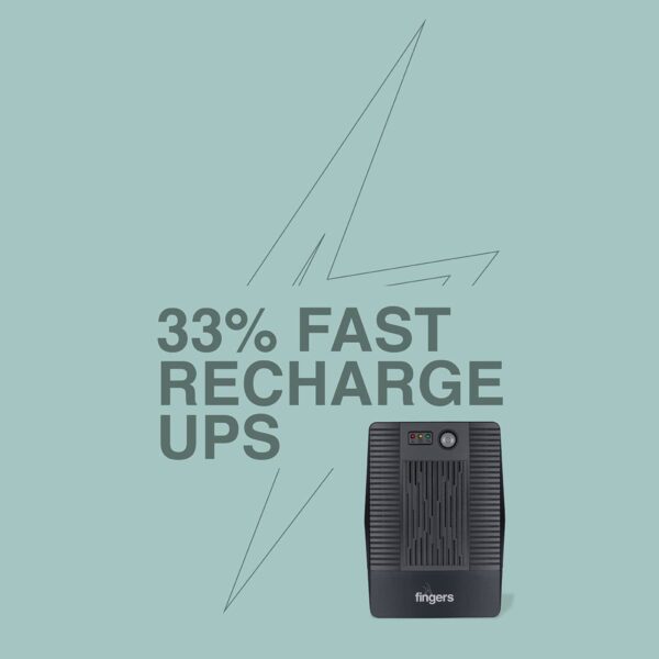 FINGERS Fast-Recharge FR-1097-4S UPS – 1000 VA / 600 W (Pre-Owned) - Image 2